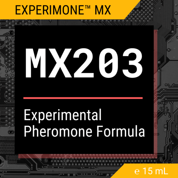 MX203 Experimental Pheromone Formula product label from the Experimone™ MX series